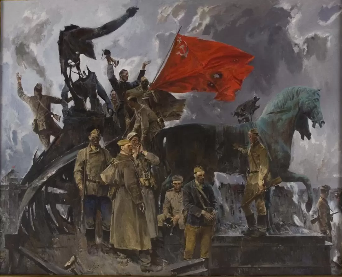 <strong>Пономаренко Олег Григорьевич (1948-?)</strong><br /><p>Победа<br />
1974<br />
Холст, масло</p>
